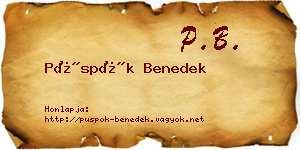 Püspök Benedek névjegykártya